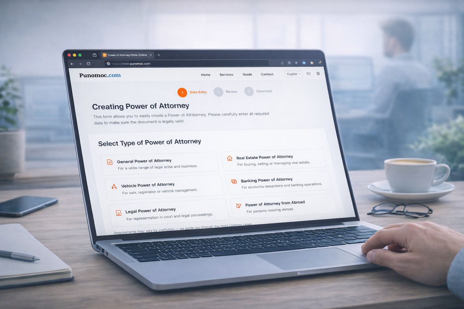 Punomoc.com screenshot